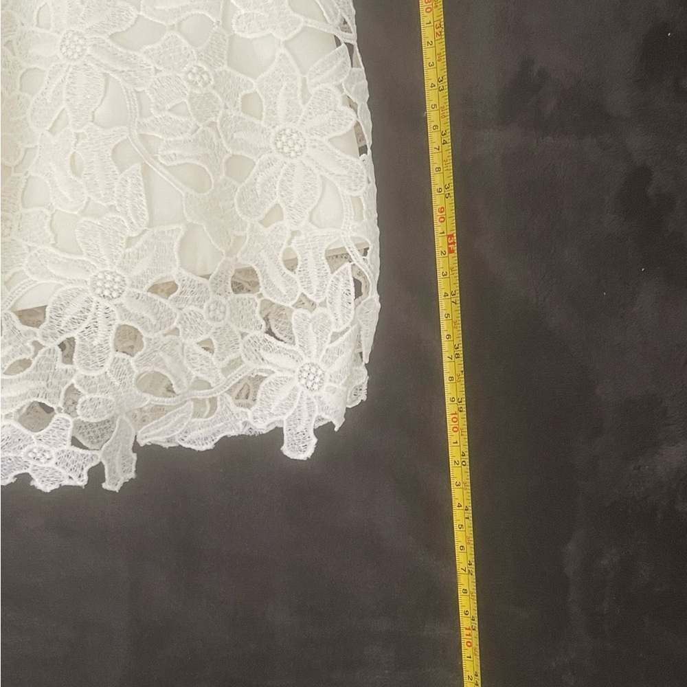 Spectacular David's Bridal Ivory Floral Lace Gown - Picture 16 of 16